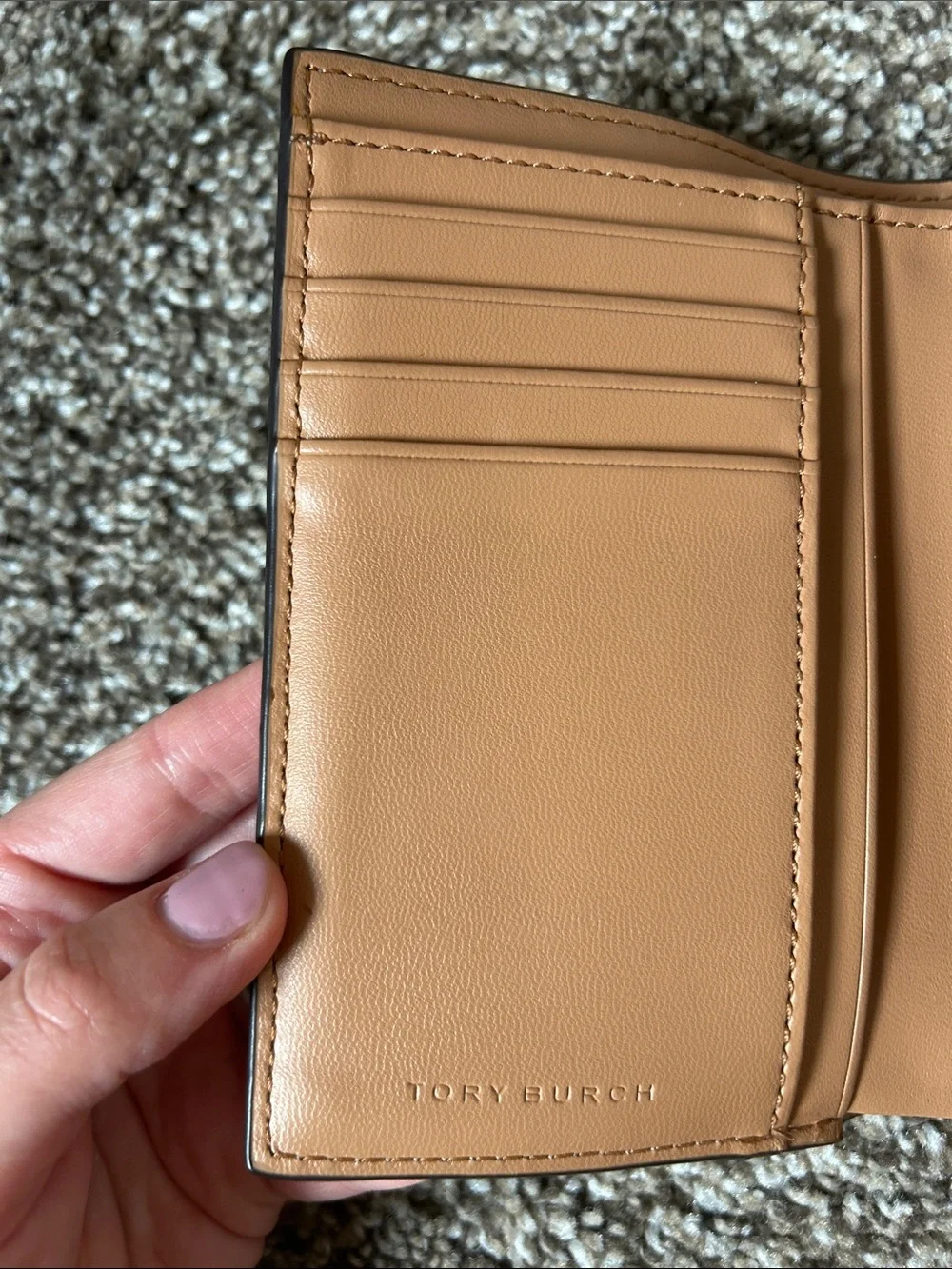 Tory Burch Pink Fold-Over Leather Wallet